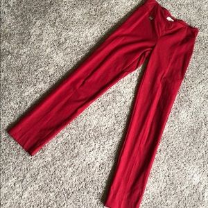 Red stretch skinny pants